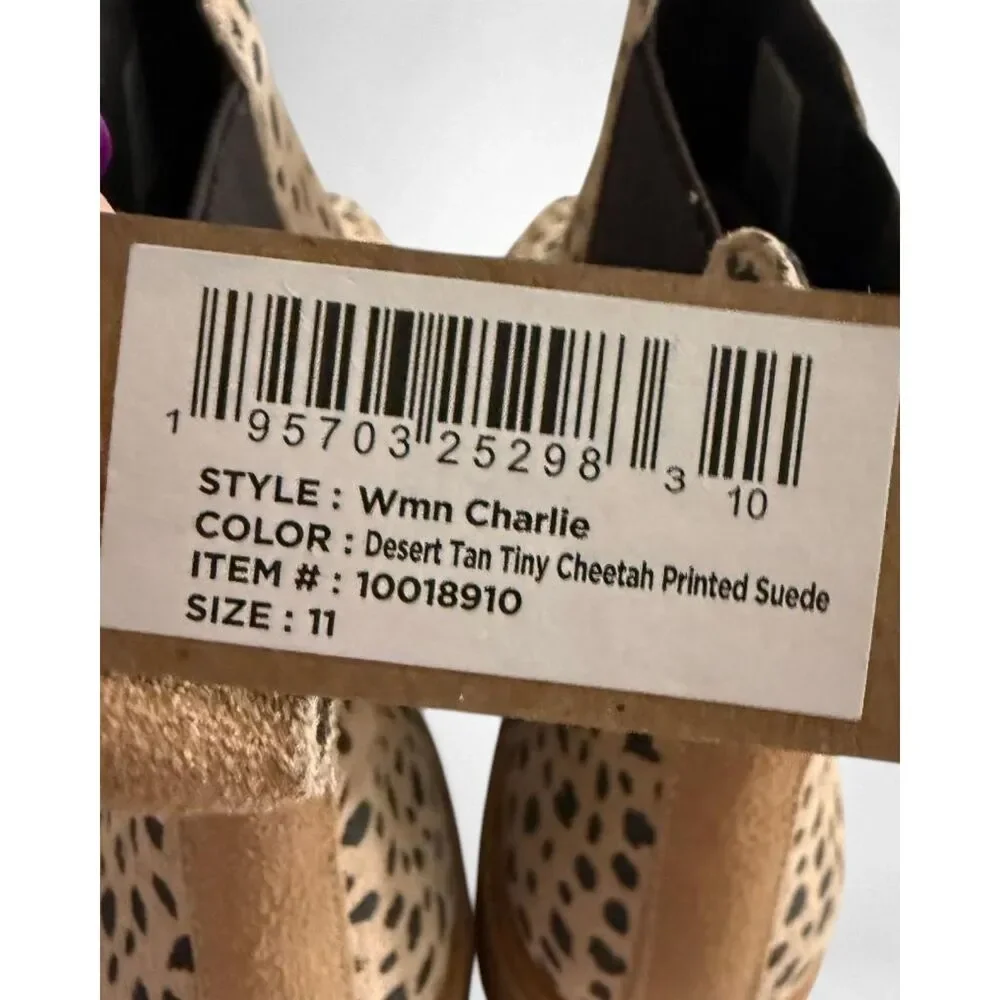 Toms Charli Desert Tan Cheetah Chelsea Pull On Boots, NWT! Size 11